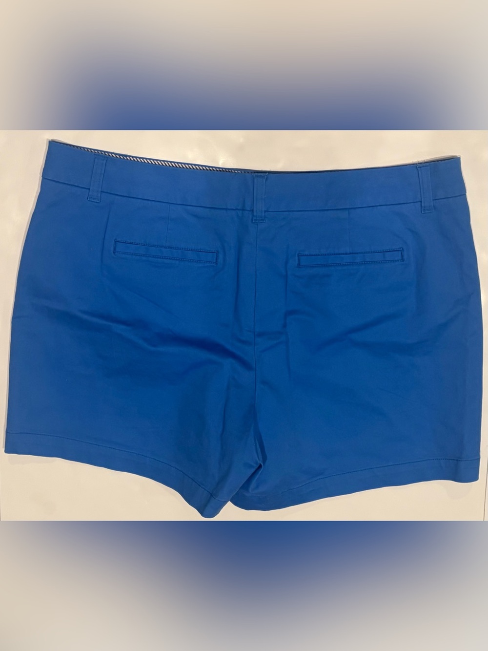 Crown & Ivy Women's Flat-Front Cotton Chino Shorts - Royal Blue - Size 16 - Picture 2 of 8